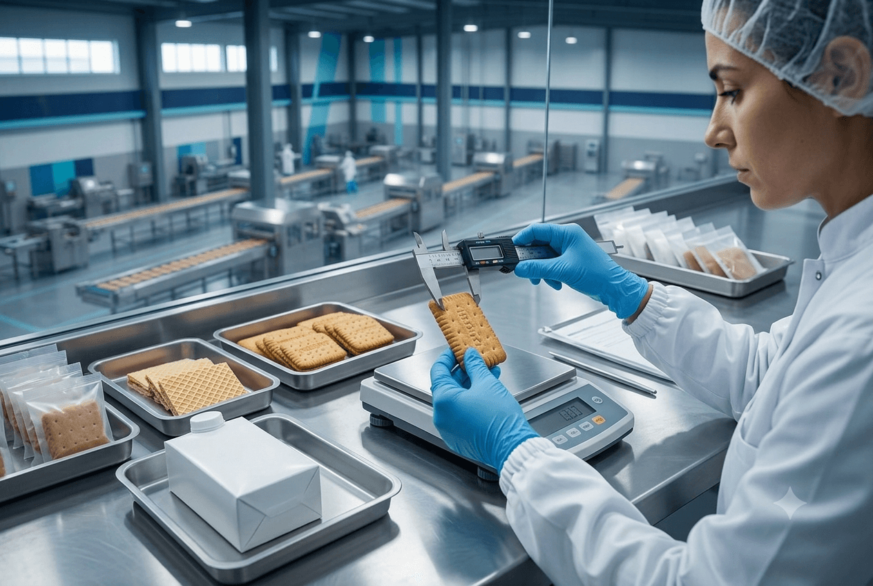 Product quality control inside a food manufacturing facility
